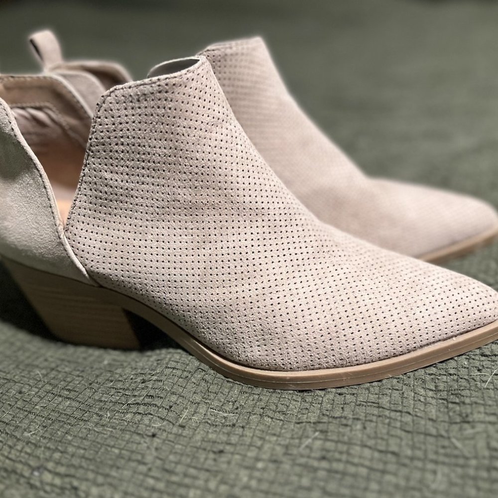 Beige Fashion Booties - Womens 7.5